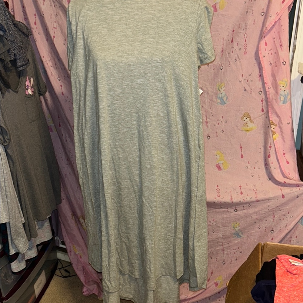 LuLaRoe Green/Gray Carly Dress